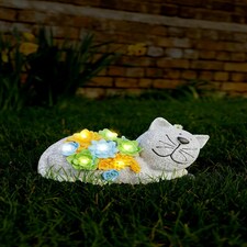 Pack of 12 Solar Cat Garden Ornament Grey | One Size thumbnail 2
