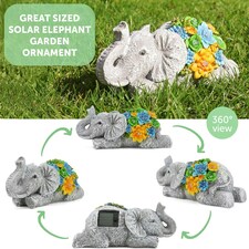 Pack of 6 Solar Elephant Garden Ornament Grey | One Size thumbnail 5