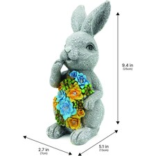 Pack of 1 Solar Bunny Garden Ornament Grey | One Size thumbnail 2