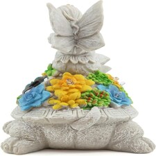 Pack of 3 Solar Turtle Fairy Garden Ornament Grey | One Size thumbnail 3