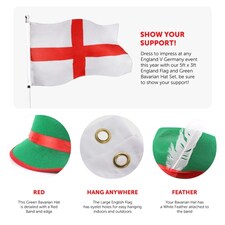 England Flag + Green Bavarian Hat Green | One Size thumbnail 2
