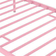 Yaheetech 3ft Single Simple Metal Bed Frame Mattress Foundation Pink thumbnail 5