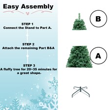 4FT Green Pine Christmas Tree with classic pine tips | Green | Green thumbnail 6