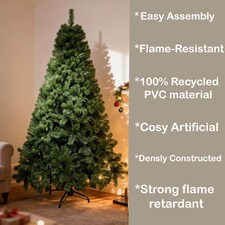 4FT Green Pine Christmas Tree with classic pine tips | Green | Green thumbnail 7