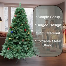 4FT Green Pine Christmas Tree with classic pine tips | Green | Green thumbnail 8