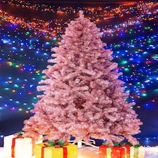 7FT Artificial Christmas Tree Rose Gold Shiny Tinsel Tips | Pink | Rose Gold | 7ft thumbnail 6
