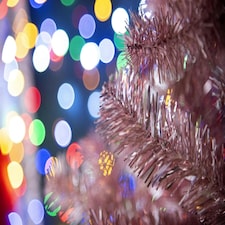 7FT Artificial Christmas Tree Rose Gold Shiny Tinsel Tips | Pink | Rose Gold | 7ft thumbnail 7