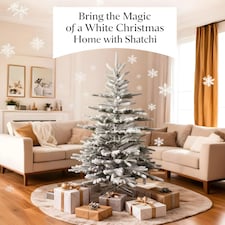 8FT Californian Pine Snow Covered Green Tips Bushy Artificial Plain Christmas Tree | White | White thumbnail 5