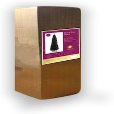 8FT Artificial Flocked Slim Christmas Pencil Tree Holiday Home Decorations with Pointed Tips and Metal Stand, Black | Black | Black thumbnail 5