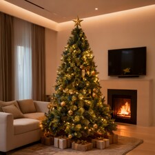 7FT Kentucky Pine Green Pencil Needle Tips Plain Bushy Artificial Christmas Tree | Green | Green | 7ft thumbnail 3