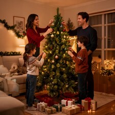 7FT Kentucky Pine Green Pencil Needle Tips Plain Bushy Artificial Christmas Tree | Green | Green | 7ft thumbnail 6