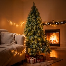 8FT Kentucky Pine Green Pencil Needle Tips Plain Bushy Artificial Christmas Tree | Green | Green thumbnail 2