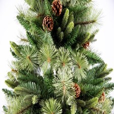 8FT Californian Boulder Bushy Look Luxurious Forest Green Artificial Christmas Tree Pine Cones Hinged Branches | Green | Green thumbnail 6