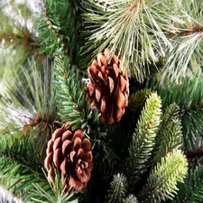 8FT Californian Boulder Bushy Look Luxurious Forest Green Artificial Christmas Tree Pine Cones Hinged Branches | Green | Green thumbnail 7