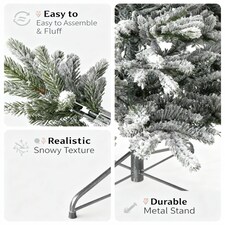 5FT Californian Pine Snow Covered Green Tips Bushy Artificial Plain Christmas Tree | White | White thumbnail 3