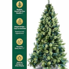 5FT Kentucky Pine Green Pencil Needle Tips Plain Bushy Artificial Christmas Tree | Green | Green thumbnail 4