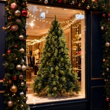 5FT Kentucky Pine Green Pencil Needle Tips Plain Bushy Artificial Christmas Tree | Green | Green thumbnail 6