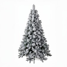 7FT Frosted Snowy Boulder Pine Helsinki Fir Green Tips Bushy Artificial Plain Christmas Tree | White | White | 7ft thumbnail 4