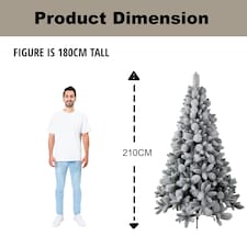 7FT Frosted Snowy Boulder Pine Helsinki Fir Green Tips Bushy Artificial Plain Christmas Tree | White | White | 7ft thumbnail 5