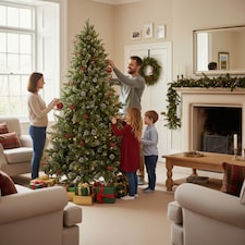 Christmas Stockholm Pine Artificial Designer Tree Berries & Frosted Cones Mixed | Green | Green thumbnail 2