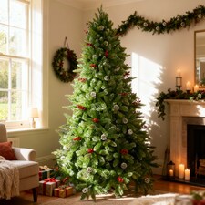 Christmas Stockholm Pine Artificial Designer Tree Berries & Frosted Cones Mixed | Green | Green thumbnail 3