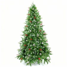 Christmas Stockholm Pine Artificial Designer Tree Berries & Frosted Cones Mixed | Green | Green thumbnail 4
