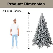 8FT Frosted Snowy Boulder Pine Helsinki Fir Green Tips Bushy Artificial Plain Christmas Tree | White | White thumbnail 5