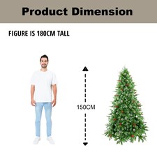 Christmas Stockholm Pine Artificial Designer Tree Berries & Frosted Cones Mixed | Green | Green thumbnail 5