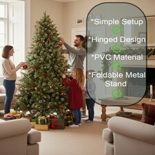 Christmas Stockholm Pine Artificial Designer Tree Berries & Frosted Cones Mixed | Green | Green thumbnail 6