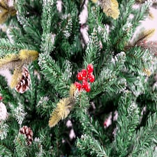 Christmas Stockholm Pine Artificial Designer Tree Berries & Frosted Cones Mixed | Green | Green thumbnail 9