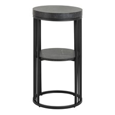 Strington Round Bedside Table 1 Shelf in Matt Black Black thumbnail 2