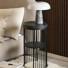 Strington Round Bedside Table 1 Shelf in Matt Black Black thumbnail 3