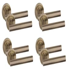 Golden Grace 4 Pair Straight T-Bar Design Classic Door Handles in Antique Brass Finish with Spindle and Fixings Bronze
