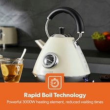 GEEPAS 1.7L Electric Kettle, 4 Slice Toaster & 20L Digital Microwave | Cream Retrovive | Cream thumbnail 10