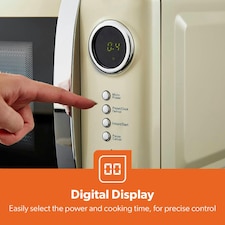 GEEPAS 1.7L Electric Kettle, 4 Slice Toaster & 20L Digital Microwave | Cream Retrovive | Cream thumbnail 7