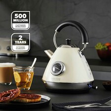 GEEPAS 1.7L Electric Kettle, 4 Slice Toaster & 20L Digital Microwave | Cream Retrovive | Cream thumbnail 8