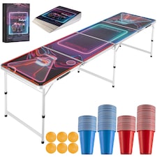 Beer Pong Table - aluminium, LED lighting, 100 cups, 6 balls