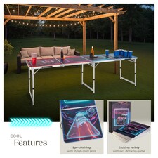 Beer Pong Table - aluminium, LED lighting, 100 cups, 6 balls thumbnail 3