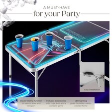 Beer Pong Table - aluminium, LED lighting, 100 cups, 6 balls thumbnail 4