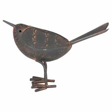 Rocky The Robin Ornament - Metal - L6 x W17 x H11 cm - Brown/Red thumbnail 2