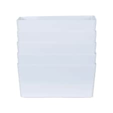 Wham Studio 5 x 3.9L Rectangular Plastic Storage Baskets Ice White White