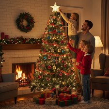 5FT Green Alaskan Pine Christmas Tree | Green | Green thumbnail 6