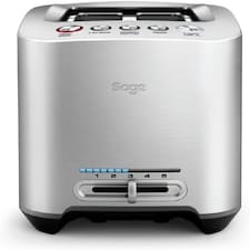 Sage The Smart Toast 2-Slice Toaster, 2 Extra-Wide Slots - A Bit More, Lift & Look, Defrost & Bagel Settings - Brushed Aluminium Silver