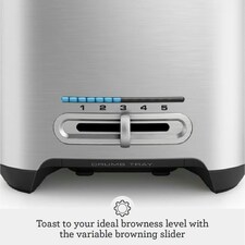 Sage The Smart Toast 2-Slice Toaster, 2 Extra-Wide Slots - A Bit More, Lift & Look, Defrost & Bagel Settings - Brushed Aluminium Silver thumbnail 3