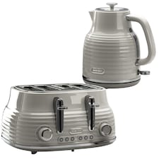 Daewoo Sienna 1.7L Rapid-Boil Jug & 4-Slice Matching Kettle & Toaster Set | Cream | 4-slice