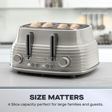 Daewoo Sienna 1.7L Rapid-Boil Jug & 4-Slice Matching Kettle & Toaster Set | Cream | 4-slice thumbnail 6