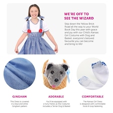 Kansas Girl Costume - Soft Basket & Dog Blue | L thumbnail 2