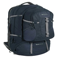 Mountain Warehouse Travelling Rucksack 65L + 15L Detachable Day Travelling Bag Blue | Navy