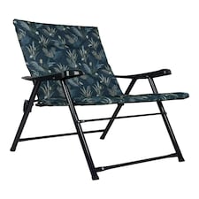 Mountain Warehouse Padded Folding Chair Patterned Sturdy Camping Outdoor Seat Blue