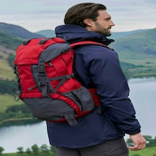 Mountain Warehouse Venture Rucksack Ripstop Zipped Security Pockets Hiking Bag Red